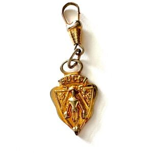 Vintage 1960s Gucci Shield Gold-Tone Bag Charm